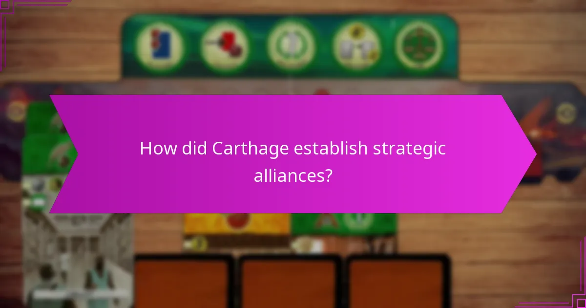 How did Carthage establish strategic alliances?