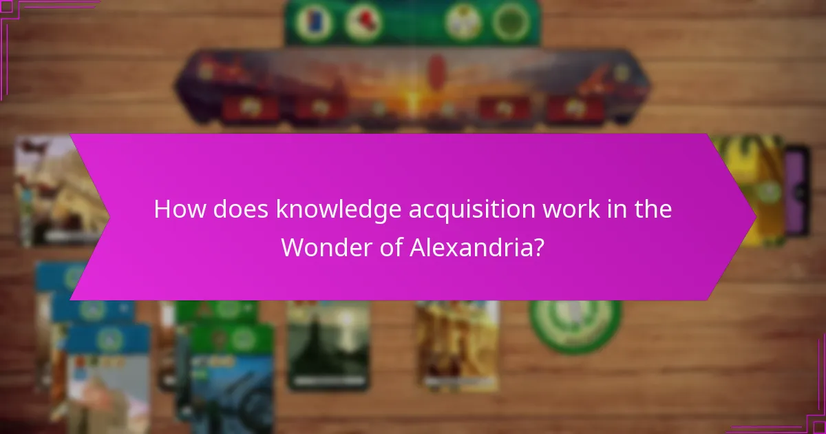 How does knowledge acquisition work in the Wonder of Alexandria?