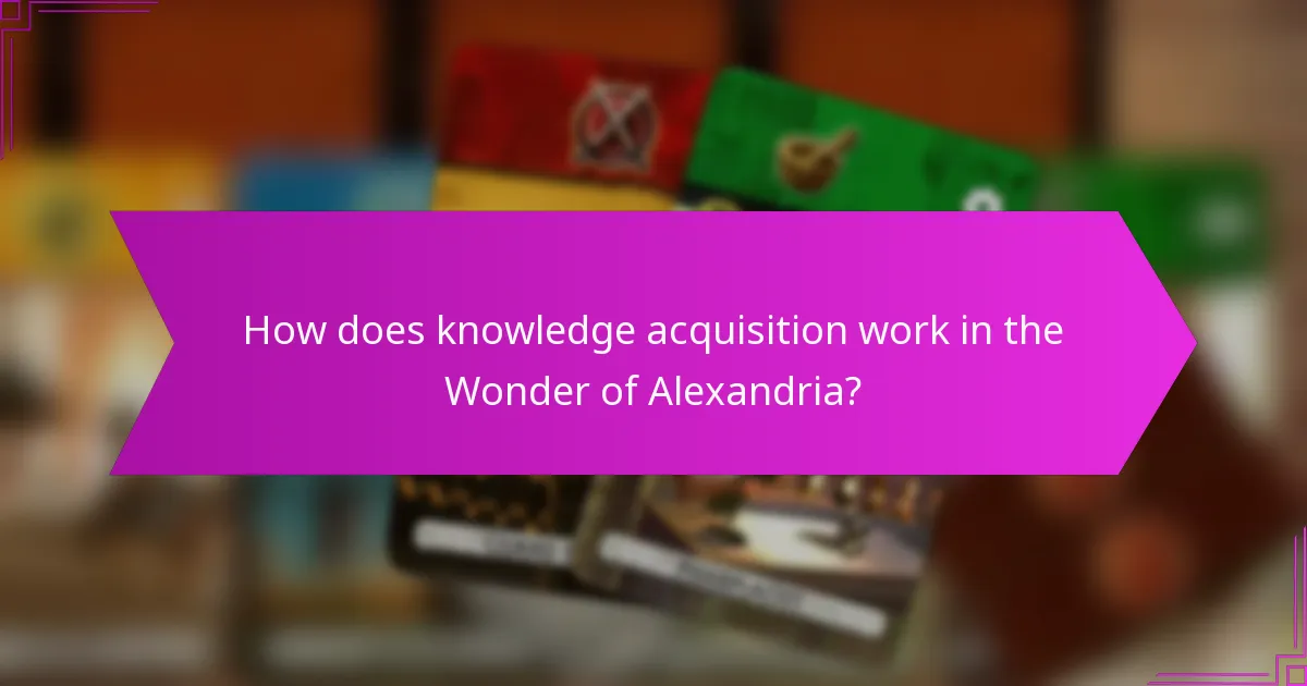 How does knowledge acquisition work in the Wonder of Alexandria?