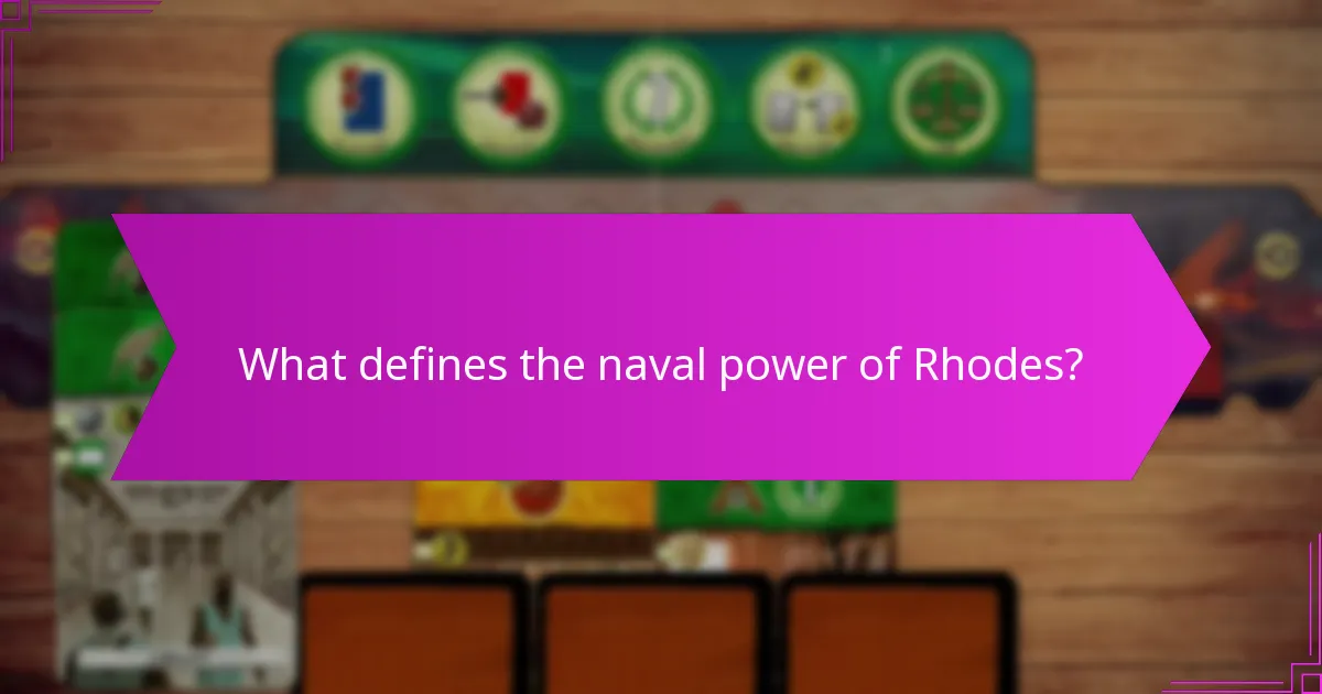 What are the key lessons from Rhodes’ naval strategies?