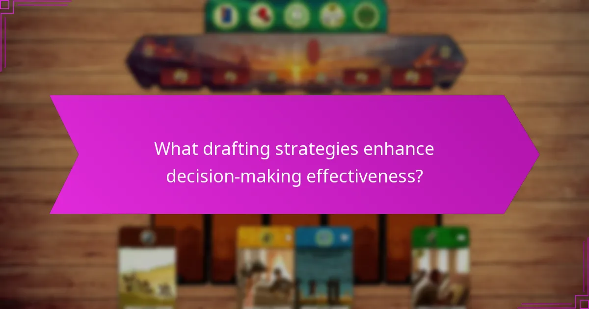 What drafting strategies enhance decision-making effectiveness?