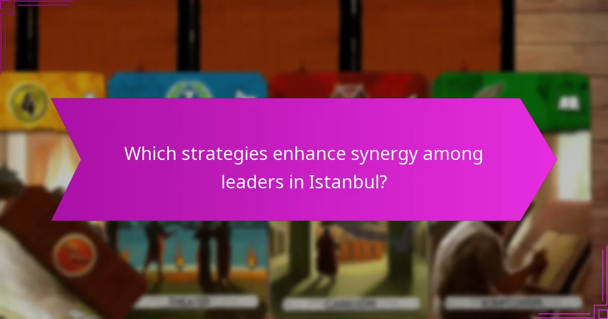 Which strategies enhance synergy among leaders in Istanbul?